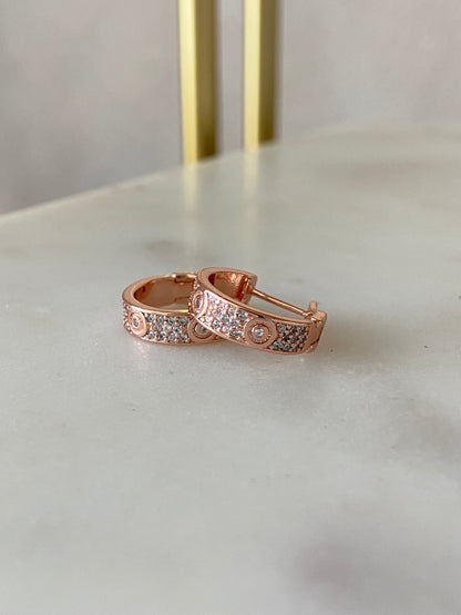 Zirconia rose gold earrings