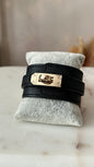 Black leather bracelet